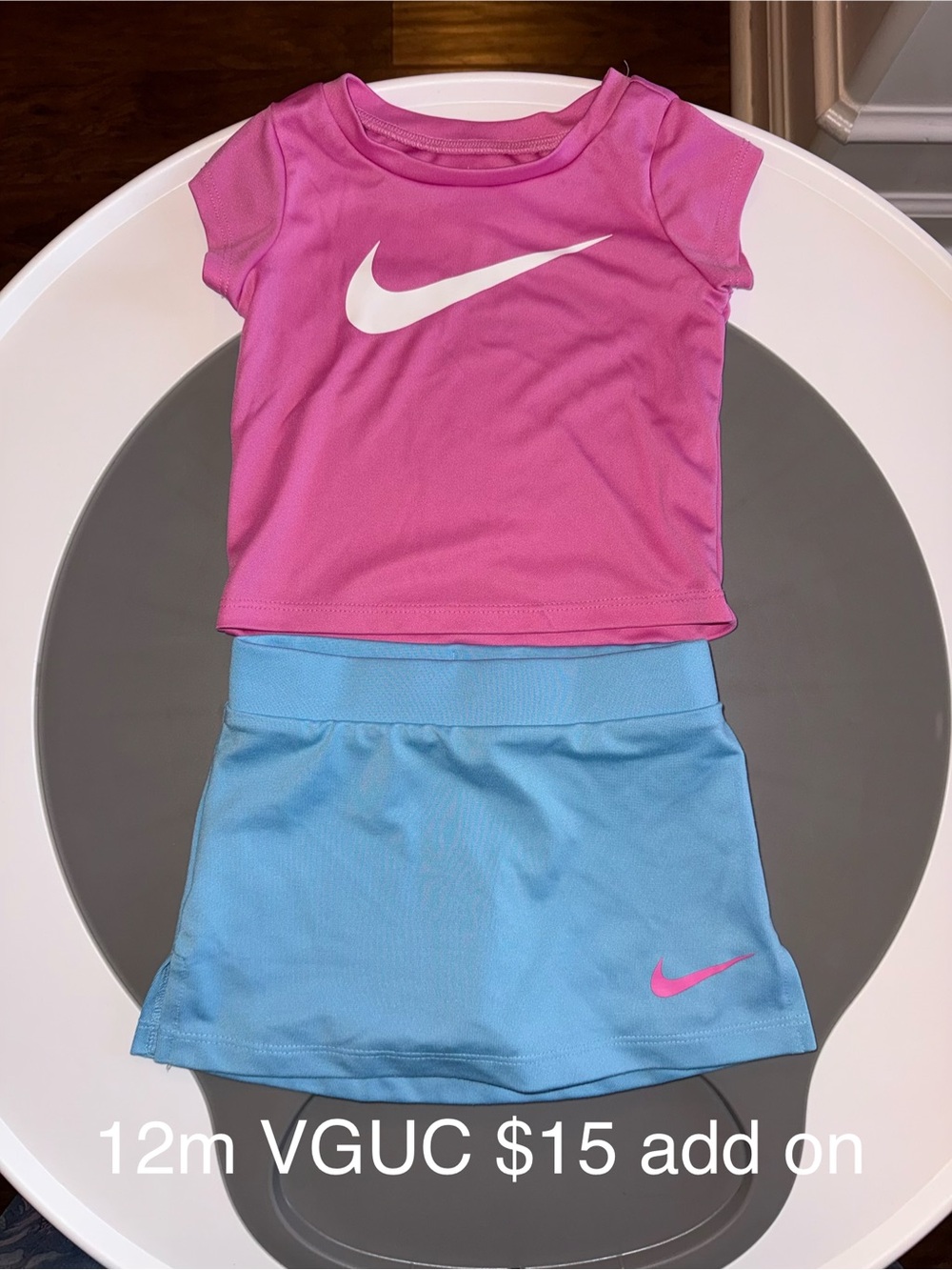 Nike Pink Top and Blue Skort Kids Matching Set